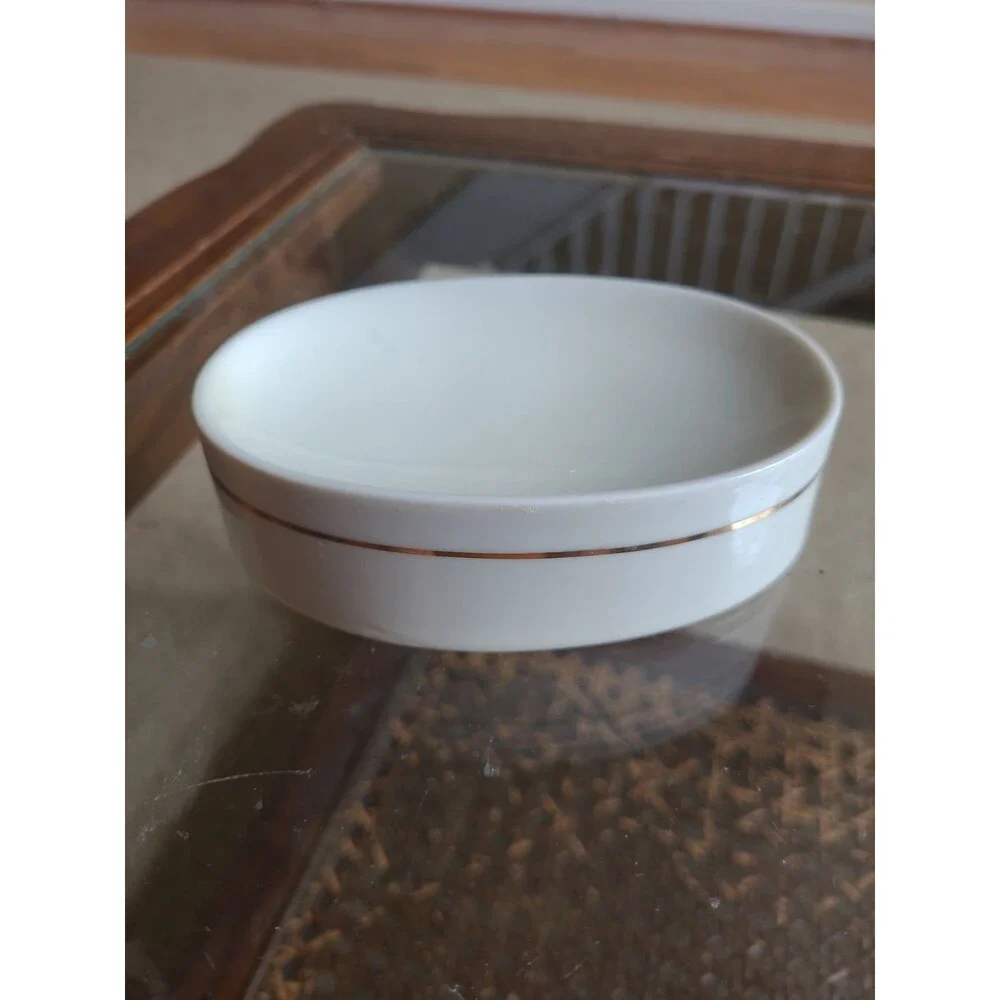 Vintage Porcelain Bathroom Set Gold Stripe Japan Cup Soap Dish